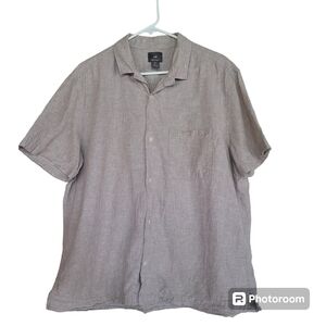 Men's H&M Linen Blend Button up Shirt Size Large